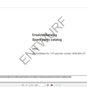 ZF Transmission GP25 Spare Parts Catalog 2019 4699825151 EN DE 1