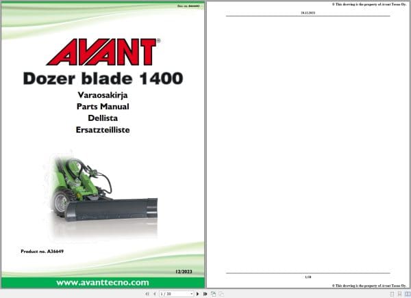 Avant Loader and Attachment Parts Catalog PDF 2025 (1)