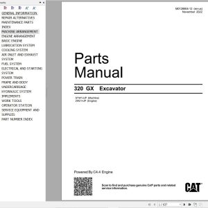 CAT Excavator 320 GX Parts Catalog M0128904 12