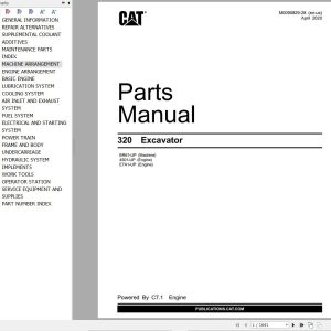 CAT Excavator 320 Parts Catalog M0090829 28