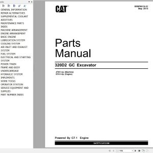 CAT Excavator 320D2 GC Parts Catalog SEBP6515 01