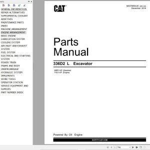 CAT Excavator 336D2 L Parts Catalog M0076658 00