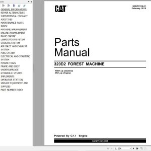 CAT Forest Machine 320D2 Parts Catalog SEBP7228 01