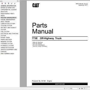 CAT Off Highway Truck 773E Parts Catalog M0071342 04