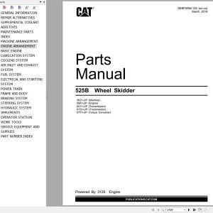 CAT Wheel Skidder 525B Parts Catalog SEBP3096 129