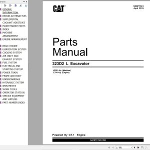 Caterpillar Excavator 323D2 L Parts Manual SEBP7561 (1)