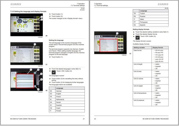 Claas Mowers DISCO 8400 F54 Assembly Operators Technical Repair Manual (1)