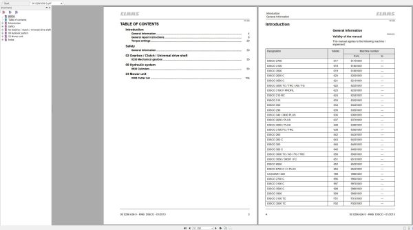 Claas Mowers DISCO 8400 F54 Repair Manual (1)