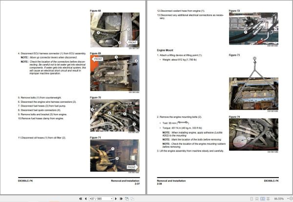 Doosan Excavator DX 7 Series Operators Shop Manual Collection (5)