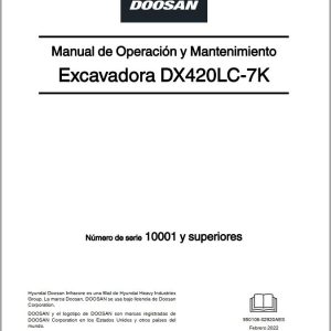 Doosan Excavator DX420LC 7K Operation Maintenance Manual 950106 02920AES ES (1)