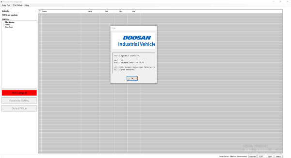 Doosan VCU V1.05 Diagnostic Program 3