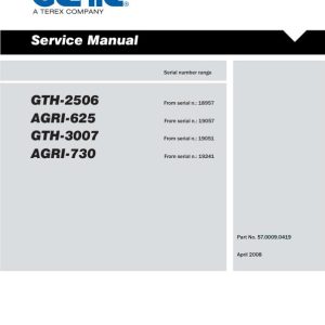 Genie Telehandlers GTH 2506 AGRI 625 GTH 3007 AGRI 730 Service Manual 57.0009.0419 (1)