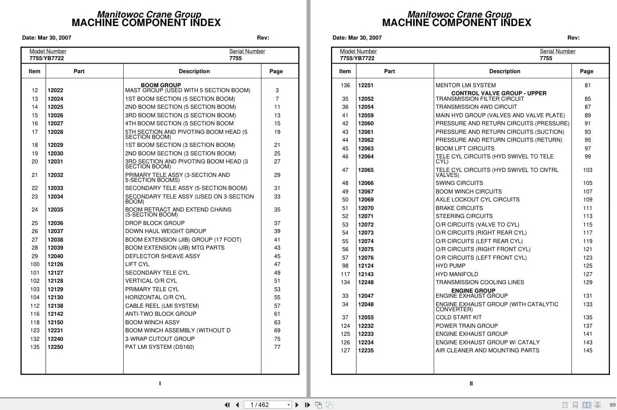 Grove Crane 7755 YB7722 7755 Parts Manual 2007 (1)