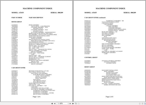 Grove Crane AT635 886209 Parts Manual (1)