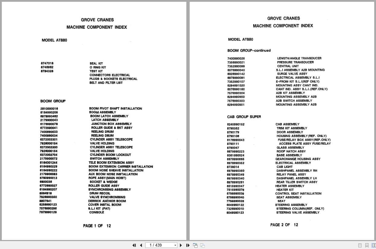 Grove Crane AT880 Parts Manual (1)
