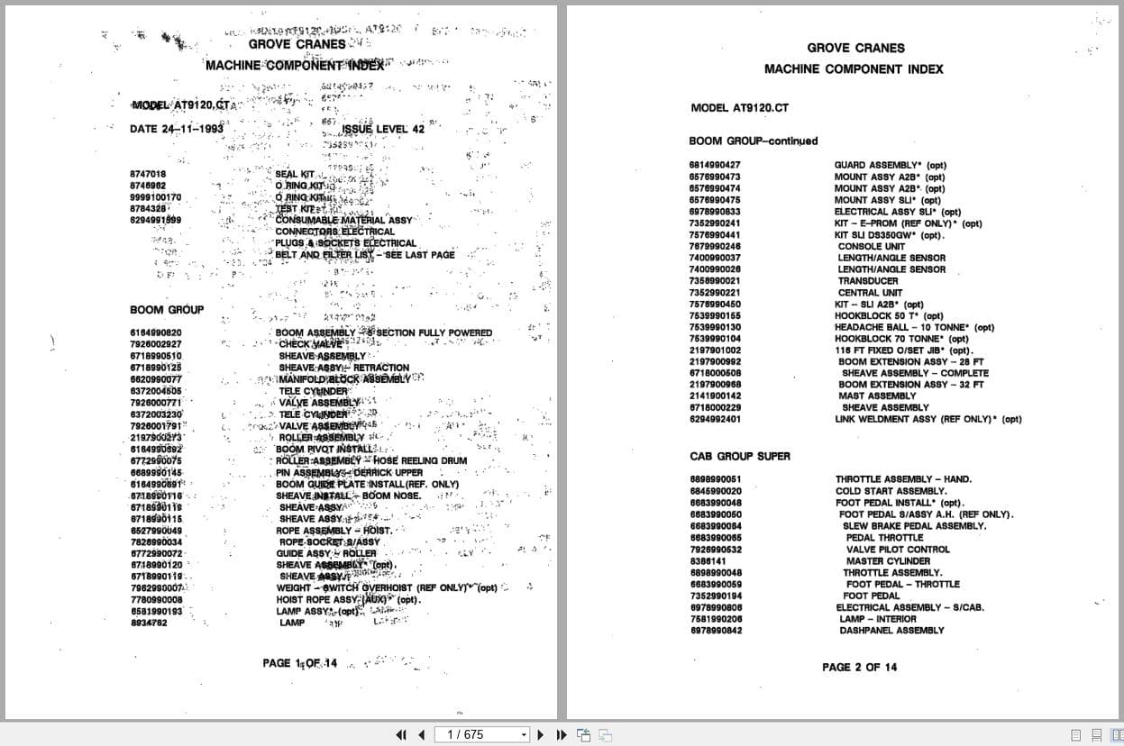 Grove Crane AT9120.CT Parts Manual 1993 (1)