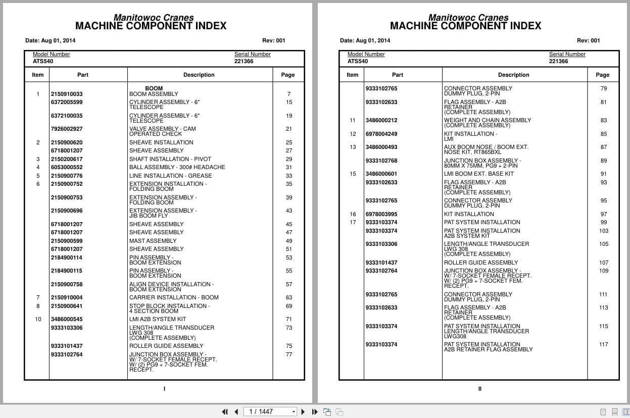 Grove Crane ATS540 221366 Parts Manual 2014 (1)