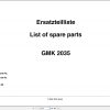 Grove Crane GMK 2035 Spare Parts List 3004309 1998 (1)