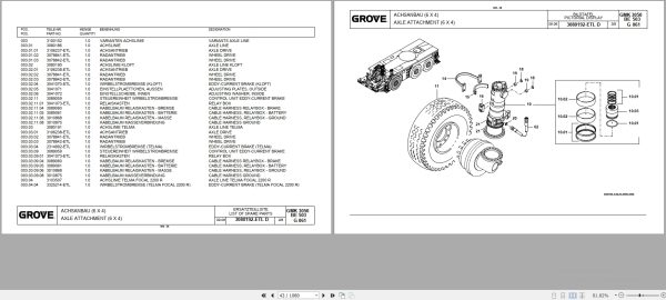 Grove Crane GMK 3050 1 Spare Parts List 3129653 2007 (2)