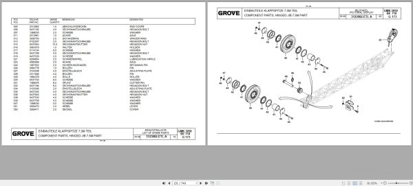 Grove Crane GMK 3050 1 Spare Parts List 3155345 2009 (2)