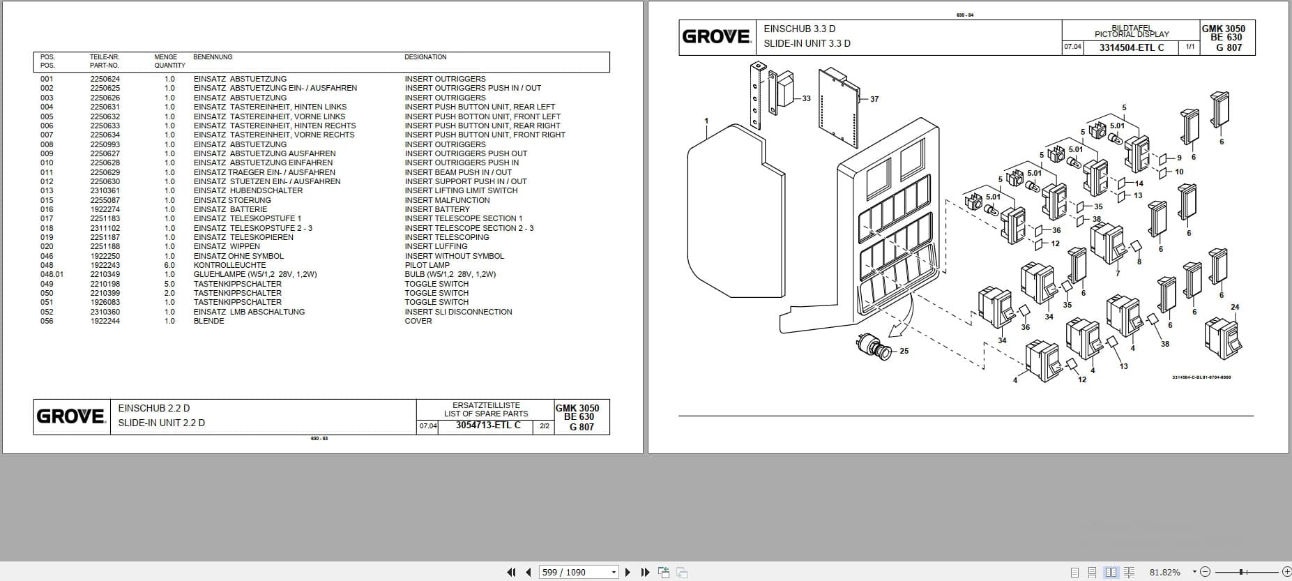 Grove Crane GMK 3050 Spare Parts List 3120444 2006 (2)