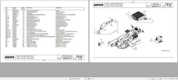 Grove Crane GMK 3055 Spare Parts List 3099827 2004 (2)