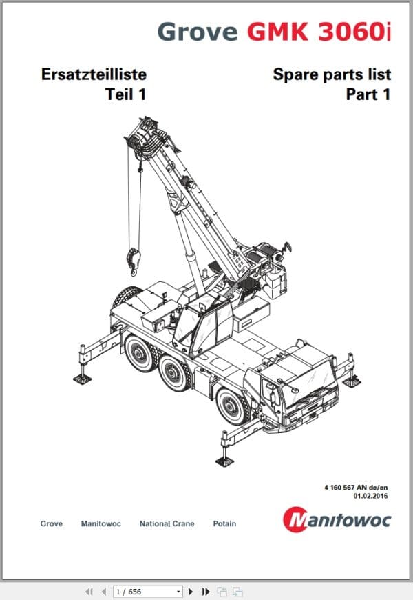 Grove Crane GMK 3060i Spare Parts List 4160567AN 2016 (1)
