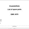 Grove Crane GMK 4070 Spare Parts List 3003346 1996 (1)