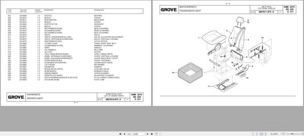 Grove Crane GMK 4075 Spare Parts List 3065675 2002 (2)