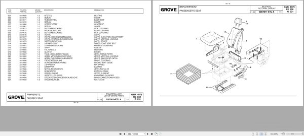 Grove Crane GMK 4075 Spare Parts List 3065696 2.2003 (2)