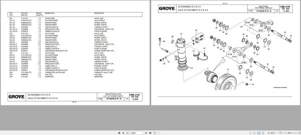 Grove Crane GMK 4100 Spare Parts List 3129912 2007 (2)