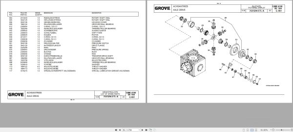 Grove Crane GMK 4100 Spare Parts List 3172249 2008 (2)