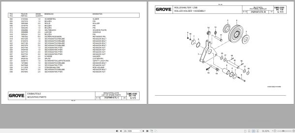 Grove Crane GMK 4100L Spare Parts List 3203868 2011 (2)
