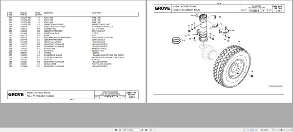 Grove Crane GMK 4100L Spare Parts List 3261033U 2014 (2)