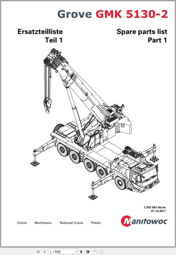 Grove Crane GMK 5130 2 Spare Parts List 3202003 2011 (1)