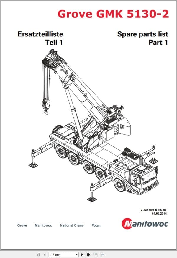 Grove Crane GMK 5130 2 Spare Parts List 3238698B 2014 (1)