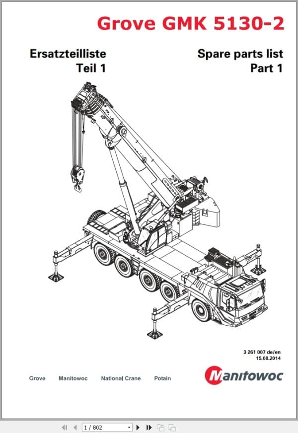 Grove Crane GMK 5130 2 Spare Parts List 3261007 8.2014 (1)