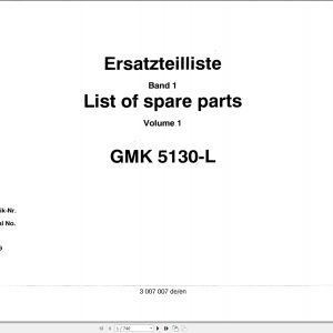 Grove Crane GMK 5130 L Spare Parts List 3007007 1999 (1)
