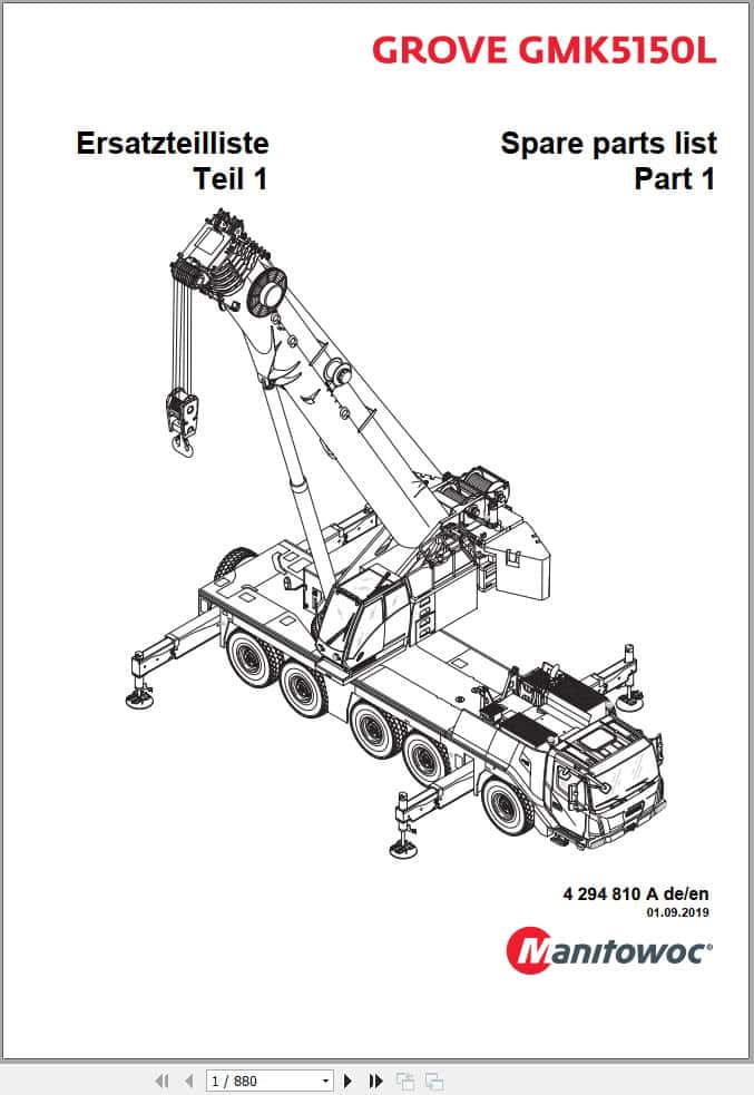 Grove Crane GMK 5150L Spare Parts List 4294810A 2019 (1)