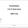 Grove Crane GMK 5160 Spare Parts List 3004394 1996 (1)