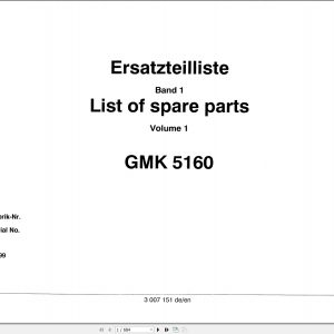 Grove Crane GMK 5160 Spare Parts List 3007151 1999 (1)