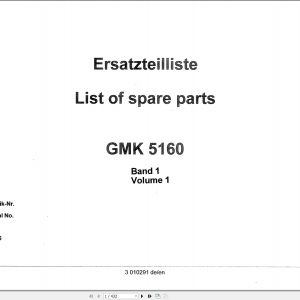 Grove Crane GMK 5160 Spare Parts List 3010291 1996 (1)