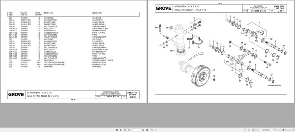 Grove Crane GMK 5170 Spare Parts List 3126341 2008 (2)