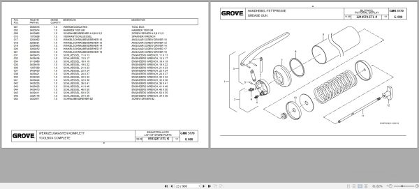 Grove Crane GMK 5170 Spare Parts List 3172266 2010 (2)