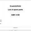Grove Crane GMK 5180 Spare Parts List 3008662 2000 (1)
