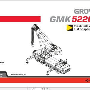 Grove Crane GMK 5220 Spare Parts List 3109780 2006 (1)