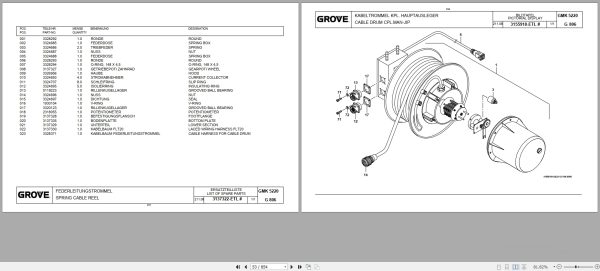 Grove Crane GMK 5220 Spare Parts List 3165237 2009 (2)