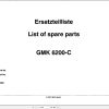 Grove Crane GMK 6200 C Spare Parts List 3057863 2000 (1)