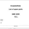 Grove Crane GMK 6200 Spare Parts List 3007979 1997 (1)