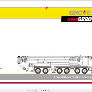 Grove Crane GMK 6220 Spare Parts List 3063560 2001 (1)
